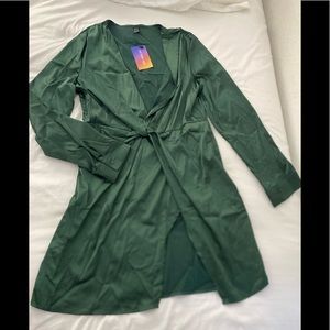 Twist front split thigh dress